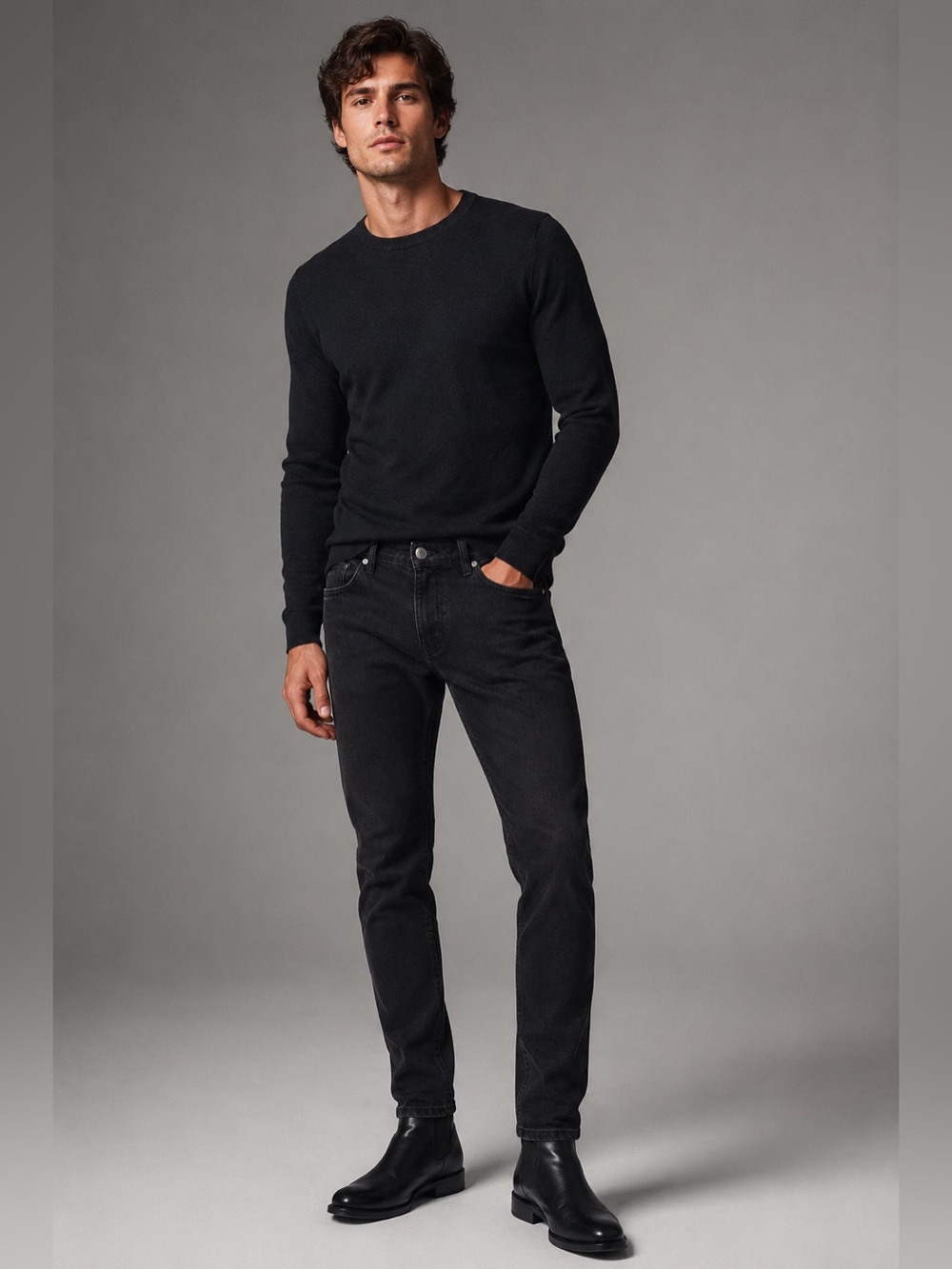 FRAME L’Homme Slim Jeans Men 33 Black Organic Cotton Stretch MSRP $228